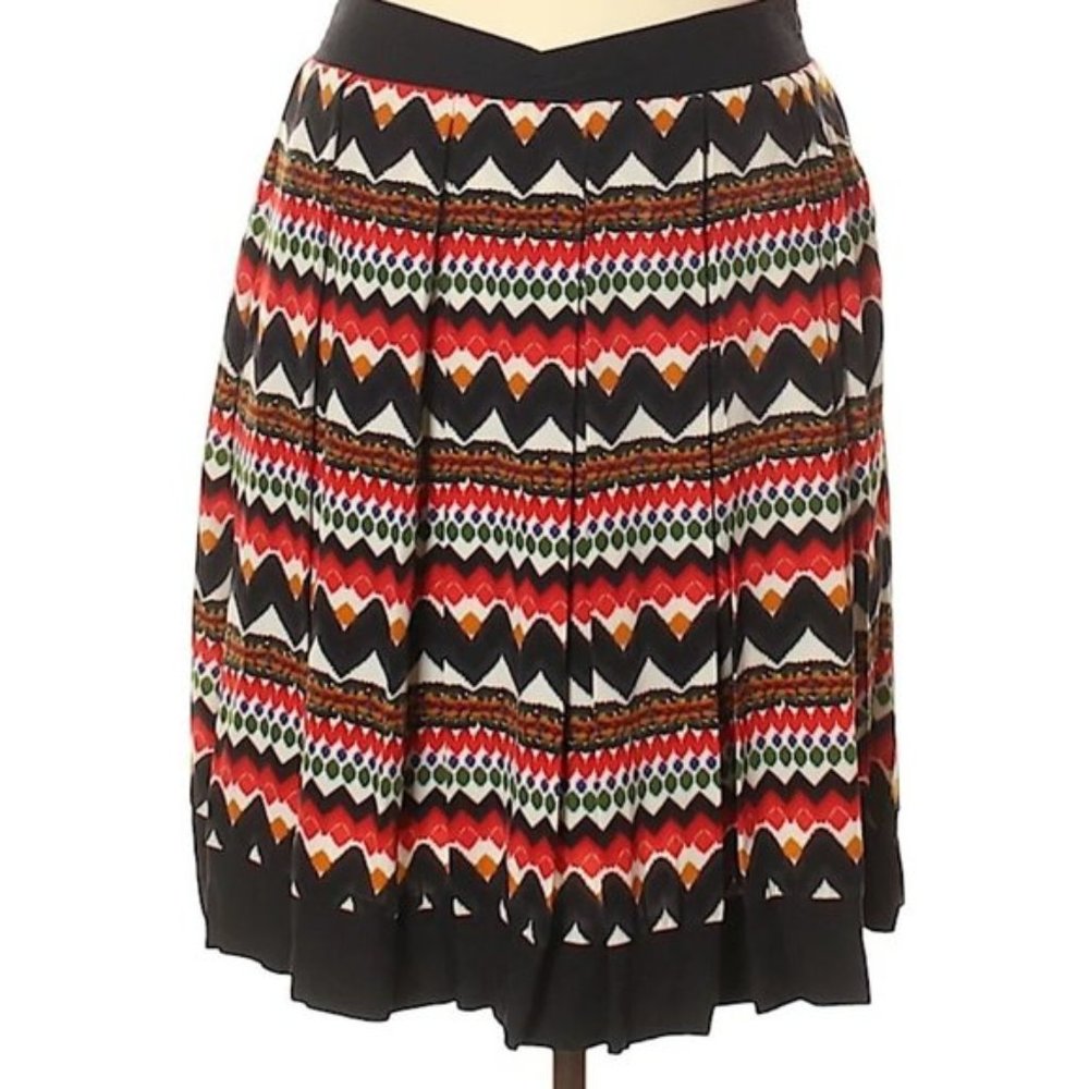 Anthropologie Zigzag Patterned Midi Skirt